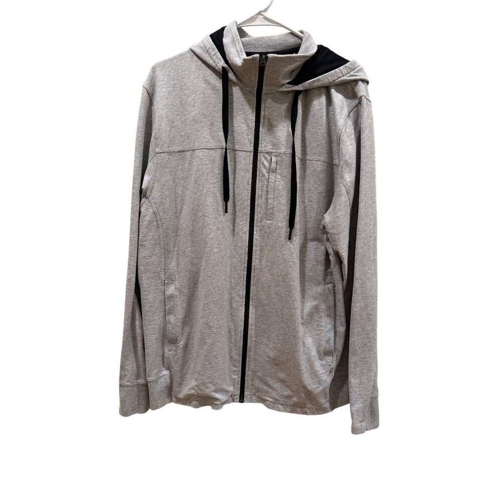 Tommy John Second Skin Lounge Hoodie Mens Large Gray Full Zip Pima Cotton Blend